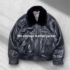 激シブ 90s フライトジャケット 2way ムートン ボア M 短丈 ブラック