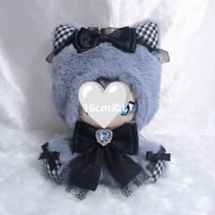 16cmぬいぐるみお座りぬい服♡ブルーグレー・黒のサムネイル