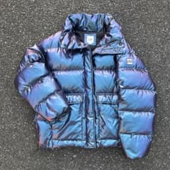 GAP ギャップ ダウン ハイネック ショート丈 メタルパープル 光沢 