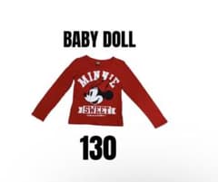 [베이비 인형 × 디즈니] 미품 미니 마우스 긴 소매 T 셔츠 론 T 130