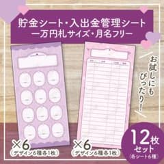 貯金シート 2種セット 12枚｜月謝＋入出金管理｜A6 バインダー