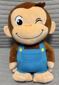 おさるのジョージ ぽってりLLぬいぐるみ オーバーオール ウインク 約36cm