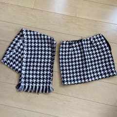 千鳥柄 スカート、マフラーのセットのサムネイル