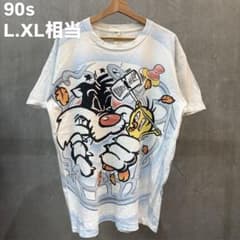 90s 00s Looney Tunes Tシャツ オーバープリント 大判