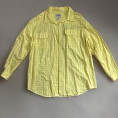 L.L.Bean 長袖シャツ イエロー チェック柄　コットン100%のサムネイル