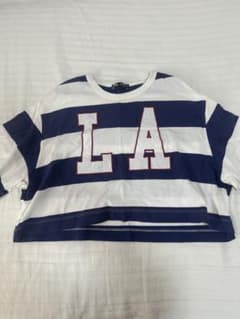 ZARA LA ストライプ クロップドTシャツ Mのサムネイル