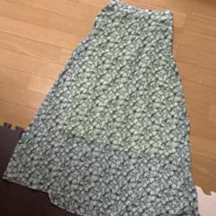 Myu レディース　ロングスカート　花柄　グリーン　フリーサイズのサムネイル