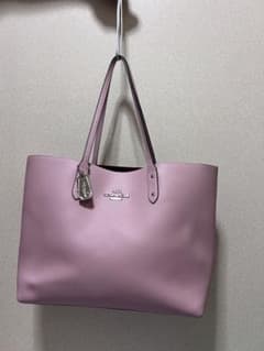 美品 COACH コーチ トートバッグ レザー ピンク A4可 リバーシブル 