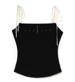 andmary Luna charm ribbon camisole 黒 andmary Luna charm ribbon camisole - メルカリ