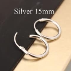 限定価格！早い者勝ち！シンプルフープピアス 2個セット シルバー15mmのサムネイル