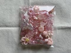 デコパーツ ビーズ まとめ売り ハンドメイド 薄 ピンク系 セットのサムネイル
