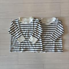 UNIQLO 無印良品　ストライプ柄長袖Tシャツ 80cm 2枚セットのサムネイル