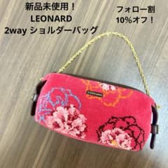 新品未使用！LEONARD 2way ショルダーバッグ 花柄 ピンク 薔薇 - メルカリ