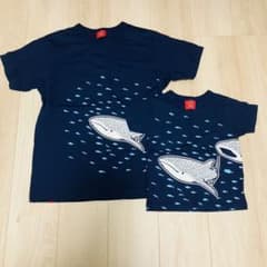 【未着用】OJICO ジンベイザメ 親子Tシャツ 90-100/大人のサムネイル