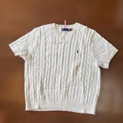 Polo Ralph Lauren ケーブルニット 半袖 ホワイト XXL大きいのサムネイル