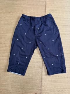 ネイビー ハーフパンツ 小紋柄 刺繍のサムネイル