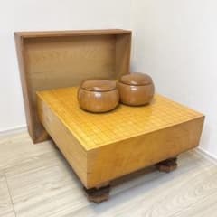 最高級4寸】脚付き 本榧 囲碁盤セット 厚さ12cm 蛤 那智黒石 桐蓋一式