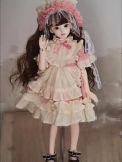 1/4 BJD ドール服 ロリータ 2点セット MSD MDD ピンクワンピース