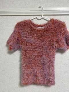 SLY ファー風半袖トップス オレンジ紫のサムネイル