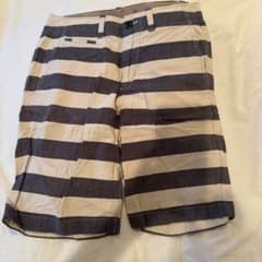 GAP メンズ ボーダー ショートパンツ ネイビー ベージュのサムネイル