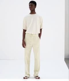 黒_WOOL COTTON LINEN OX DRAWSTRING PANTSのサムネイル