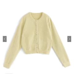 新品 GRL ラメフェザーニットカーディガン イエローのサムネイル