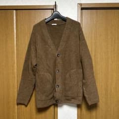 メンズ Vネック カーディガン ブラウンのサムネイル