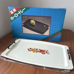 昭和レトロ 花柄ホーロートレー 29cm x 47cm 未使用 お盆 - メルカリ
