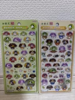 お茶犬 ボンボンドロップシール2枚セットのサムネイル