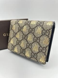 GUCCI GGスプリーム ビー 二つ折り財布 蜂 グッチ 小銭入れ お札入れ