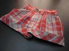 Vivienne Westwood ツイード フリンジ ショートパンツ 2 赤 Vivienne Westwood ツイード フリンジ ショートパンツ 2 赤 - パンツ最