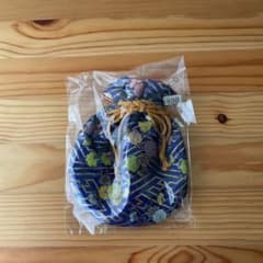 未使用品　巾着袋 紺色 花柄のサムネイル