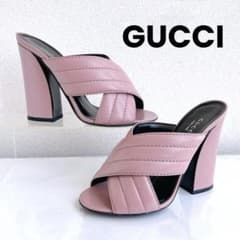GUCCI コラボ サンダル ミュール パンプス GUCCI グッチ ミュール ハイヒール パンプス サンダル クロス