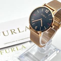 極美品 フルラ 腕時計 新品電池交換済 ゴールド ステンレスベルト 稼働