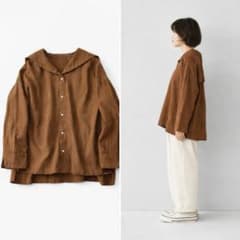 アップサイクルリノ＊nest Robe ネストローブ ブラウン セーラー襟 