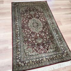 Y3676 ペルシャ絨毯 154×93㎝ シルク100％ 総手織り100万ノット - メルカリ