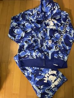 美品⭐︎A BATHING APE 青系迷彩パーカー セットアップ - メルカリ
