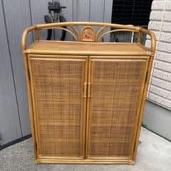 レトロ ラタン家具 籐 ラタン 靴箱 シューズボックス 下駄箱 カントリー調 レトロ ラタン家具 籐 ラタン 靴箱 シューズボックス 下駄箱