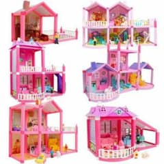 ドールハウスセット 7種 DIY おもちゃ ピンク 組み立て式 | Mercari