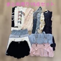 女の子まとめ売り15点セット ワンピース スカート Tシャツサイズバラバラのサムネイル