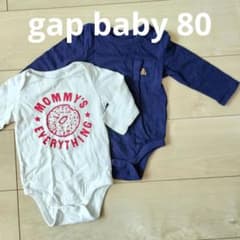 baby gap 長袖ロンパース　ボディスーツ2枚セット　80　6-12Mのサムネイル