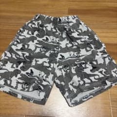 キッズ ハーフパンツ 恐竜柄 グレーのサムネイル