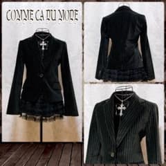 ベロア テーラードジャケット 黒 平成ギャルy2k d.i.a系 nana - メルカリ