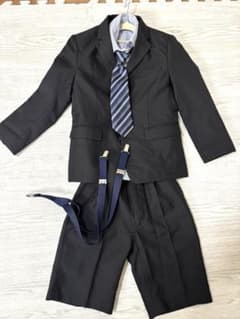やっこ様専用　キッズフォーマルスーツ 120cm 黒 ストライプのサムネイル