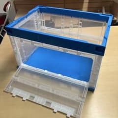 「Yケンイチ」折りたたみ式コンテナ ブルー 5個 Yケンイチ様専用】 折りたたみ式コンテナ ブルー クリア 収納ボックス5