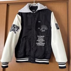 ZARA フード付きスタジャン ブラック/ホワイトのサムネイル