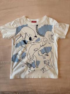 OJICO 動物イラスト Tシャツ 8A 白のサムネイル