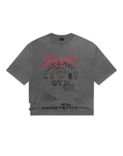 LÝFT × POWER HOUSE GYM ビンテージ　Tシャツ　ブラック　L LÝFT × Power House Gym Logo Wide Shoulder Big T-Shirt - Black