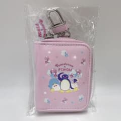 ピングー✖️タキシードサム　チャーム付きキーケース　ピンク