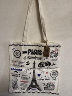 フランス柄エコバッグ②赤と青の差し色有りのサムネイル